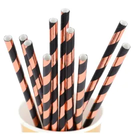 slomki-papierowe-rurki-do-picia-napoi-czarne-rose-gold-panienski-urodziny
