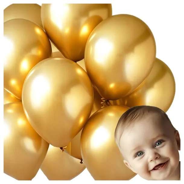 BALONY ZŁOTE Metaliczne Dekoracje Balonowe Do Girland Ślub KOMUNIA 50szt