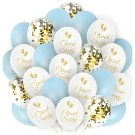 balony-biale-chrzest-swiety-dekoracje-25szt-niebieskie-zlote-konfetti-hel
