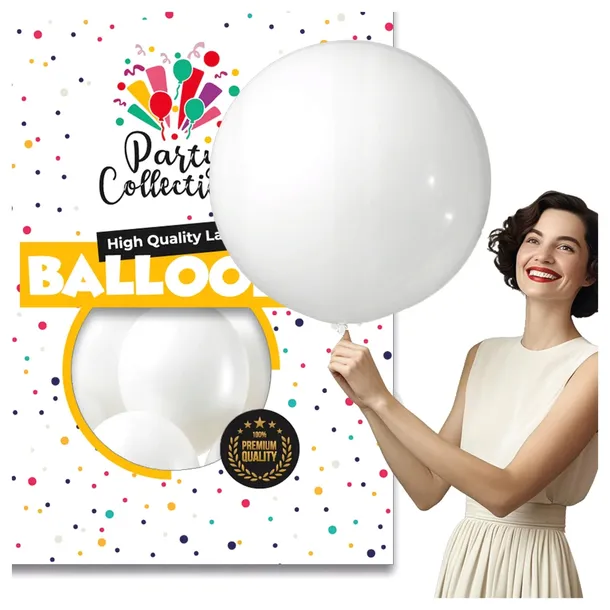 BALONY BIAŁE GIRLANDA pastel duże 45cm dekoracja balonowa Komunia HEL 25szt
