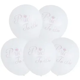balony-biale-bride-to-be-napis-rozowy-zestaw-5szt