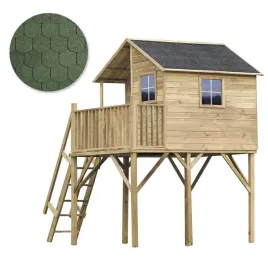 drewniany-domek-ogrodowy-dla-dzieci-jerzyk-max-zielony-gont-zestaw