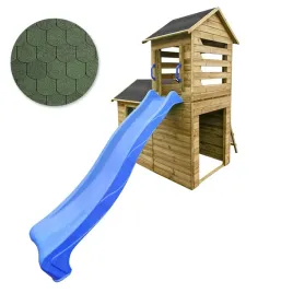 drewniany-domek-ogrodowy-dla-dzieci-robert-slizg-zielony-gont-zestaw
