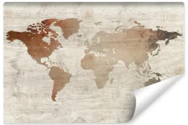 fototapeta-do-biura-abstrakcja-mapa-swiata-vintage-imitacja-drewna-450x300