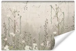 fototapeta-do-sypialni-kwiaty-liscie-rosliny-beton-vintage-natura-450x300