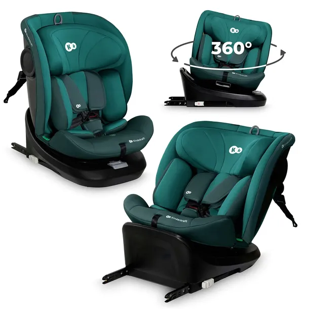 Kinderkraft Fotelik samochodowy 40-150 cm 0-36kg i-Size obrotowy 360 I-GROW