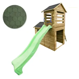 drewniany-domek-ogrodowy-dla-dzieci-robert-slizg-zielony-gont-zestaw