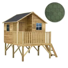 drewniany-domek-ogrodowy-dla-dzieci-jerzyk-od-4iq-zielony-gont-zestaw