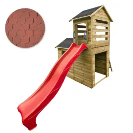 drewniany-domek-ogrodowy-dla-dzieci-robert-slizg-czerwony-gont-zestaw