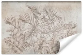 fototapeta-do-salonu-tropikalne-liscie-monstera-styl-vintage-beton-450x300