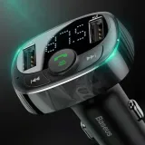 baseus-ladowarka-transmiter-fm-bluetooth-bt-mp3-2xusb-micro-sd-do-auta-waga-z-opakowaniem-1-kg-stan-nowy