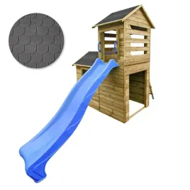 drewniany-domek-ogrodowy-dla-dzieci-robert-slizg-antracyt-gont-zestaw