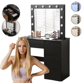 toaletka-lustrzana-dt06-led-3-barwy-swiatla-duze-lustro-4-szuflady-czarny