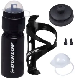 bidon-rowerowy-dunlop-750ml-koszyk-uchwyt-czarny-zestaw