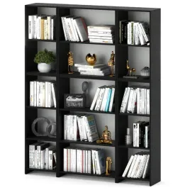 regal-czarny-na-ksiazki-150-cm-15-polek-zabawki-szafka-slupek-loft-biurowy