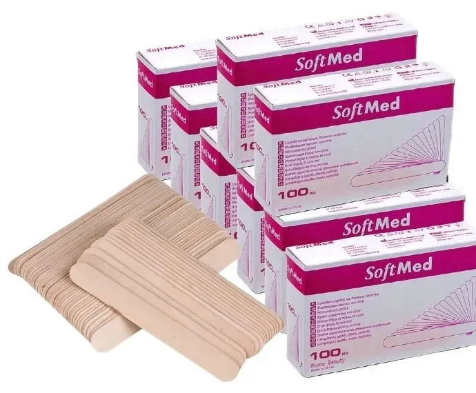 Szpatułki drewniane Patyczki laryngologiczne do wosku depilacji 10X 100SZT