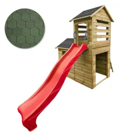 drewniany-domek-ogrodowy-dla-dzieci-robert-slizg-zielony-gont-zestaw
