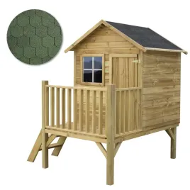 drewniany-domek-ogrodowy-dla-dzieci-tomek-zielony-gont-zestaw
