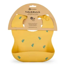 petiteandmars-sliniak-silikonowy-z-kieszonka-takeandmatch-ochre-cacti