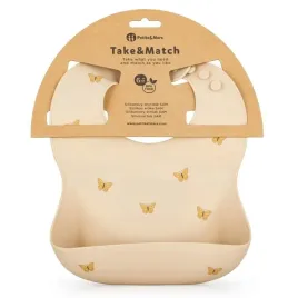 petiteandmars-sliniak-silikonowy-z-kieszonka-takeandmatch-sand-butterflies