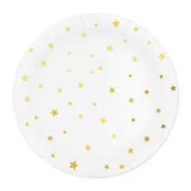 talerzyk-papierowy-bialy-w-zlote-gwiazdki-7cali-6szt