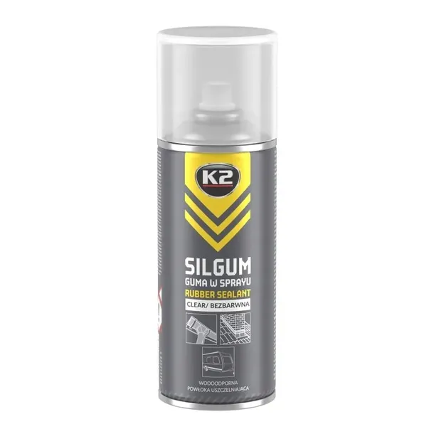 K2 SILGUM uszczelniacz GUMA SPRAY BEZBARWNA DO RYNIEN KOMINÓW DACHÓW 400ml