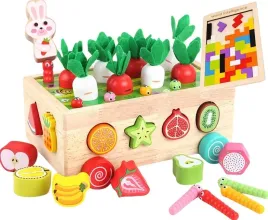 montessori-sorter-klockow-zlap-robaczka-ukladanka-drewniany-wozek