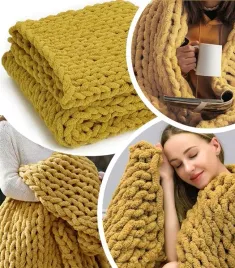koc-z-dzianiny-80-x-100-musztardowy-narzuta-szenilowa-pleciona-miekka-gruba