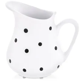 dzbanek-ceramiczny-480-ml-bialy-w-czarne-groszki-mlecznik-dots-orion