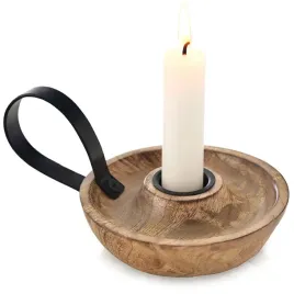 swiecznik-na-dluga-swiece-drewno-mango-metal-klasyczny-z-uchwytem