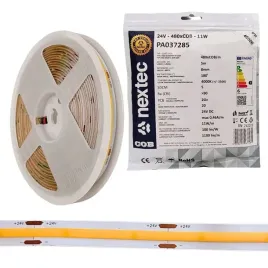 tasma-led-cob-24v-5m-11w-m-1100lm-m-4000k-neutralna-ip20-wewnetrzna-nextec