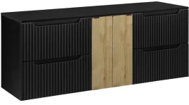 czarna-szafka-pod-umywalke-blat-160-cm-wiszaca-ryflowane-fronty-2d4s-dab