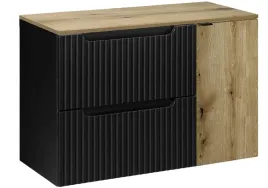 czarna-szafka-pod-umywalke-90-cm-wiszaca-ryflowane-fronty-1d2s-dab-blat