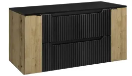 czarna-szafka-pod-umywalke-blat-120-cm-wiszaca-ryflowane-fronty-2d2s-dab