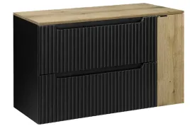 czarna-szafka-pod-umywalke-100-cm-wiszaca-ryflowane-fronty-1d2s-dab-blat