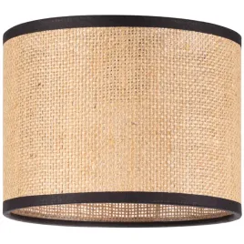 abazur-rustykalny-okragly-walec-tuba-16cm-juta-bezowy-czarny