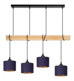 lampa-wiszaca-belka-drewniana-buk-4x-16cm-abazur-granatowy-zloty