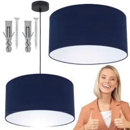 lampa-wiszaca-pojedyncza-loft-40cm-abazur-granatowy