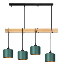 lampa-wiszaca-belka-drewniana-buk-4x-16cm-abazur-zielony-zloty