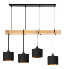 lampa-wiszaca-belka-drewniana-buk-4x-16cm-abazur-czarny-zloty