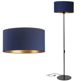 lampa-stojaca-podlogowa-loft-abazur-granatowy-zloty