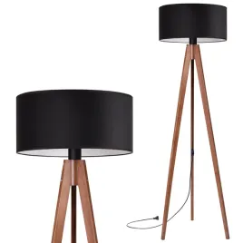 lampa-stojaca-podlogowa-trojnog-drewniany-orzech-abazur-welur-czarny