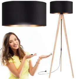 lampa-stojaca-podlogowa-trojnog-drewniany-buk-abazur-czarny-zloty