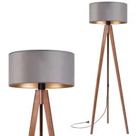 lampa-stojaca-podlogowa-trojnog-drewniany-orzech-abazur-welur-szary-zloty