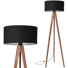 lampa-stojaca-podlogowa-trojnog-drewniany-orzech-abazur-czarny