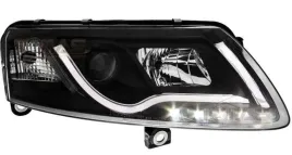 lampy-przednie-audi-a6-c6-xenon-tube-black-drl