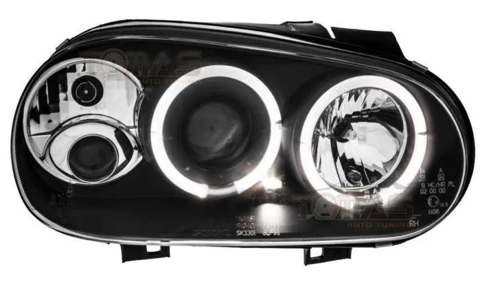 Reflektory lampy przednie VW Golf IV Ringi Black