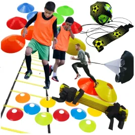 set-pilkarski-drabinka-pacholki-trenazer-podan-dla-pilkarza-sportowca-pilki