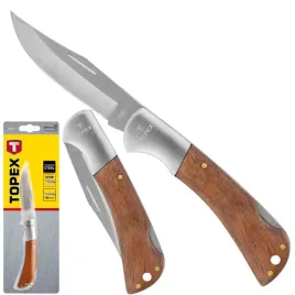 topex-noz-skladany-uniwersalny-stalowe-ostrze-8cm-drewniany-uchwyt-98z007