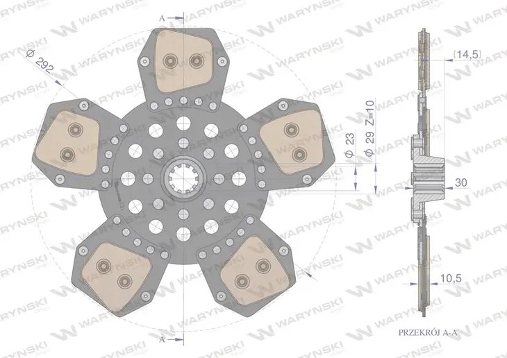 tarcza-sprzegla-ceramiczna-case-warynski-producent-czesci-warynski